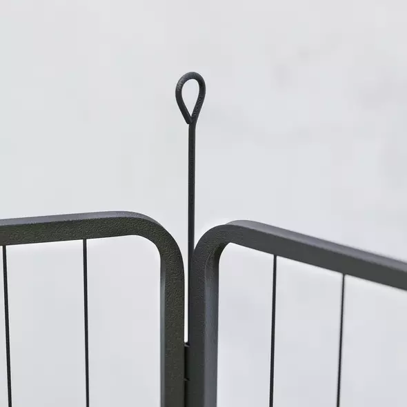 PawHut 6 Panels Dog Playpen, Portable Detachable Puppy Pen with Door, for Large Dogs, 100cm High, Grey - 8