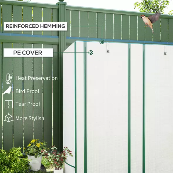 Outsunny Three-Tier Mini Greenhouse - White - 4