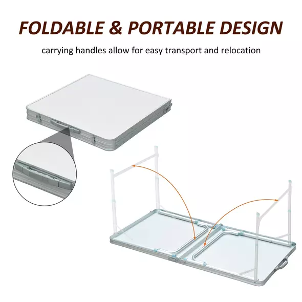 Outsunny Portable Aluminum Foldable Table - 5