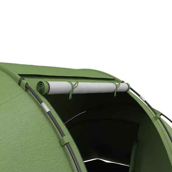 Outsunny 4-6 Man Camping Tent with Living Area and 2 Bedrooms, Hiking Sun Shelter, UV Protection Tunnel Tent, Dark Green - 9