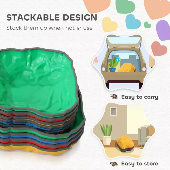 AIYAPLAY Balance Stepping Stones for Kids with Non-Slip Bottom, Indoor Outdoor Obstacle Course for Ages 3-8 Years, Multicoloured - 5