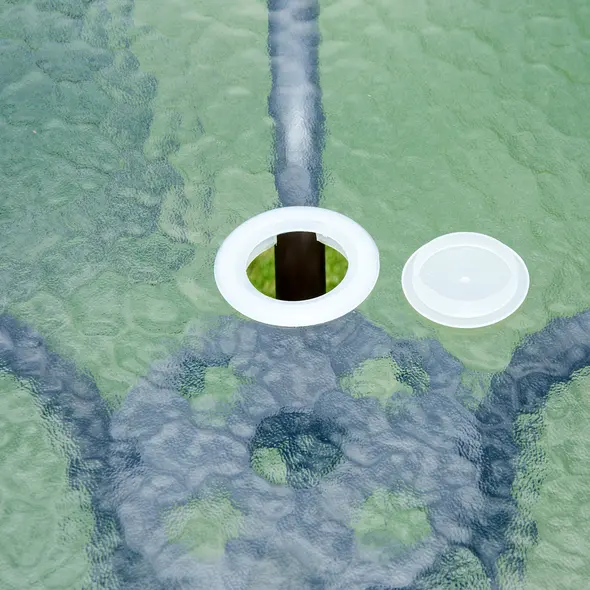 Outsunny 6 Piece Garden Dining Set with Umbrella, Patio Sets with Parasol with 4 Folding Dining Chairs & Round Tempered Glass Table, Black - 8