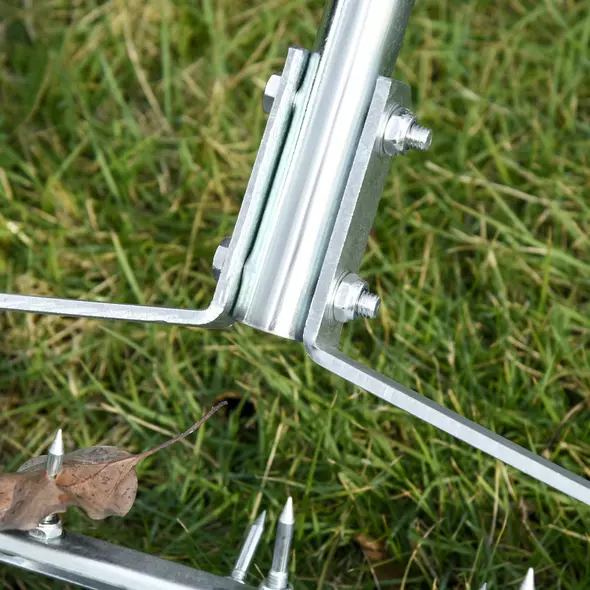 Outsunny Garden Rolling Lawn Aerator Heavy Duty Steel Grass Roller w/ Adjustable Handle - 8