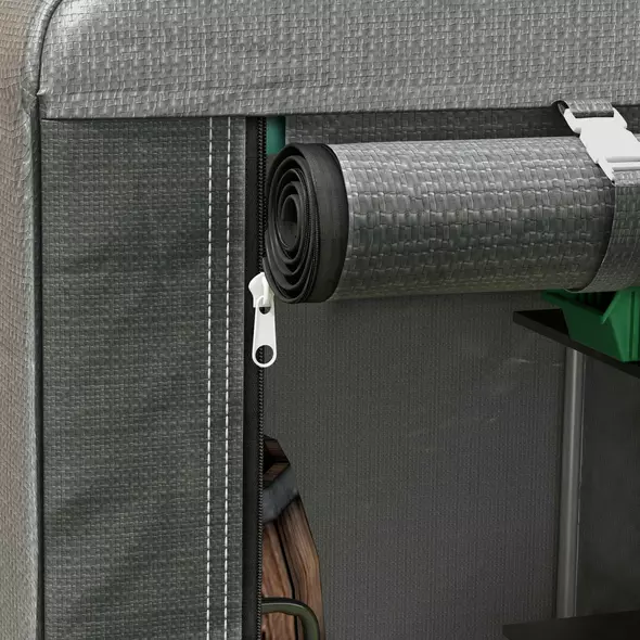 Outsunny 179 x 120cm Temporary Garden Shed, with Accessories - Dark Grey - 8