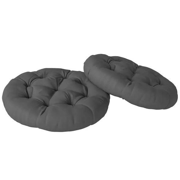 Outsunny Set of Two Φ60cm Outdoor Cushions - Dark Grey - 1