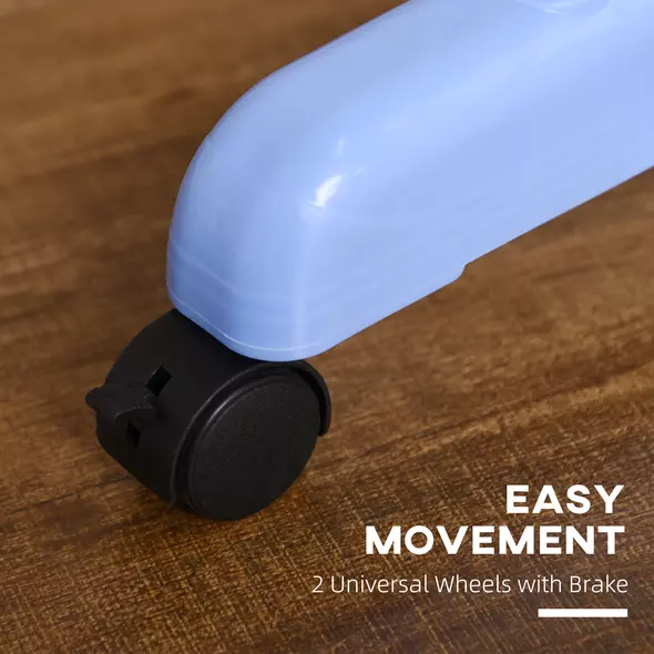 HOMCOM Foldable Clothes Drying Rack, 4-Tier Steel Garment Laundry Rack with Castors for Indoor and Outdoor Use, Blue - 5