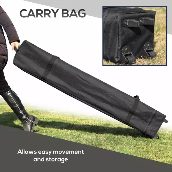 Outsunny 3 x 3(m) Pop Up Gazebo with Mosquito Netting, 1 Person Easy up Marquee Party Tent with 1-Button Push, Double Roof, Carry Bag, Sandbags, Height Adjustable Instant Shelter, Grey - 8