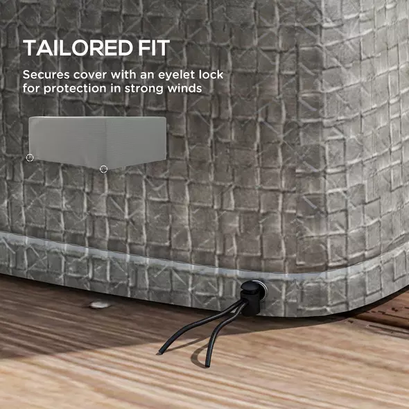 Outsunny 235 x 190 x 90 cm Large Patio Set Covers, Outdoor Garden Furniture Protection Cover Protector Waterproof Anti-UV Grey - 6