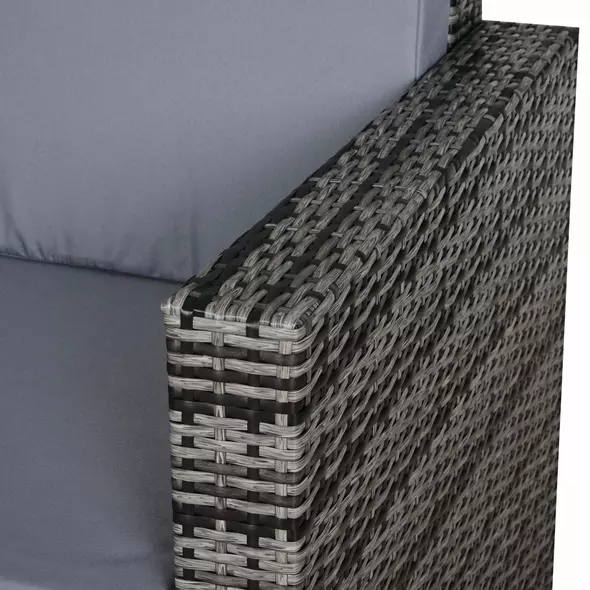 Outsunny Rattan Sofa, 2 Seater Garden Furniture with Soft Padded Cushion and Armrests, Wicker Garden Loveseat for Patio, Mixed Grey - 8