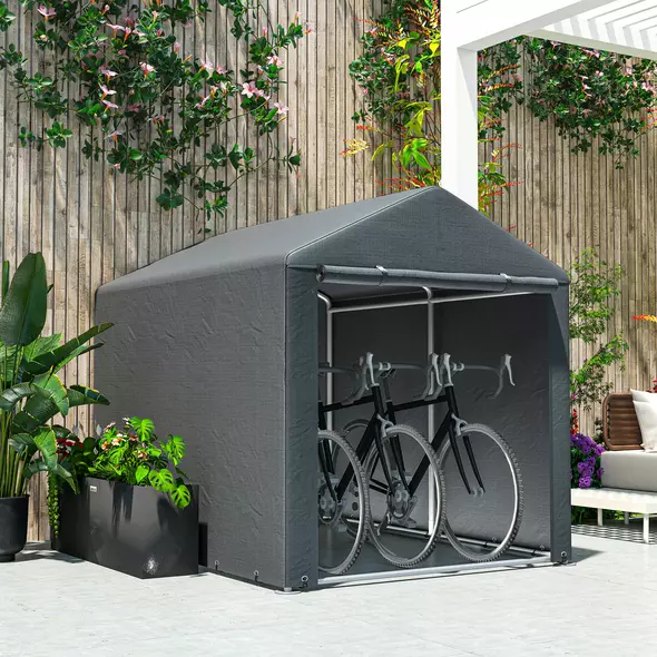 Outsunny 2.2 x 1.6 m Outdoor Storage Tent, with Accessories - Dark Grey - 7