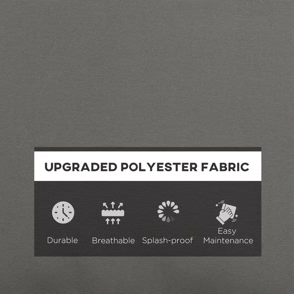 Outsunny Outdoor Cushion Pad Set for Rattan Furniture, 7 Piece Garden Furniture Cushions ONLY, Grey - 4