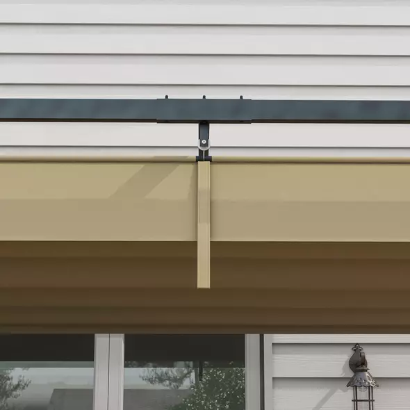 Outsunny 4 x 3(m) Metal Pergola with Retractable Roof, Garden Gazebo Canopy Shelter for Outdoor, Patio, Khaki - 7