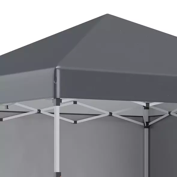 Outsunny 3 x 3 (M) Pop Up Gazebo, UPF 30+ with 2 Sidewalls, Leg Weight Bags and Wheeled Bag, Height Adjustable Party Tent Event Shelter for Garden, Patio, Dark Grey - 9