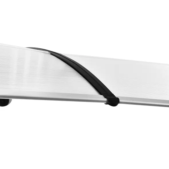 Outsunny Front Door Canopy Outdoor Awning Aluminium Rigid Plastic Polycarbonate Rain Shelter UV Water Rain Resistant 75 x 195 cm White - 8