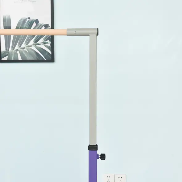 HOMCOM Steel Frame Adjustable Horizonal Gymnastics Bar For Kids Home Gym Training Purple - 6