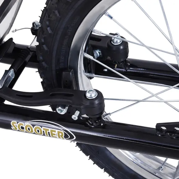 HOMCOM Stunt Scooter, Kids Scooter with 16" Big Wheels, Adjustable Height, Dual Brakes, for Ages 5+ Years, Black - 7