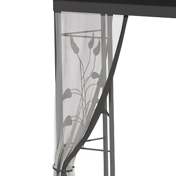 Outsunny 3 x 3(m) Steel Frame Double Roof Garden Gazebo - Grey - 8