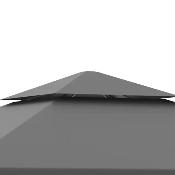 Outsunny 3 x 3m Outdoor Steel Gazebo with 2 Tier Roof, Garden Gazebo Patio Canopy Marquee Shelter with Decorative Steel Frame - Grey - 8