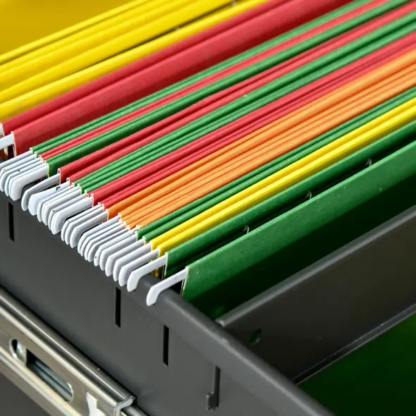 Vinsetto Metal Mobile File Cabinet with Wheels, Lockable 2 Drawer Filing Cabinet for A4, Legal, Letter, Compact Under Desk Storage Unit with Pre-Assembled Body for Home Office, 39 x 48 x 67cm, Black - 7