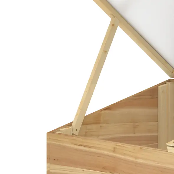 Outsunny Wooden Cold Frame Greenhouse Garden Polycarbonate Grow House  with Independent Openable Top Covers for Flowers, Vegetables, Plants, 100 x 50 x 36 cm, Natural - 8