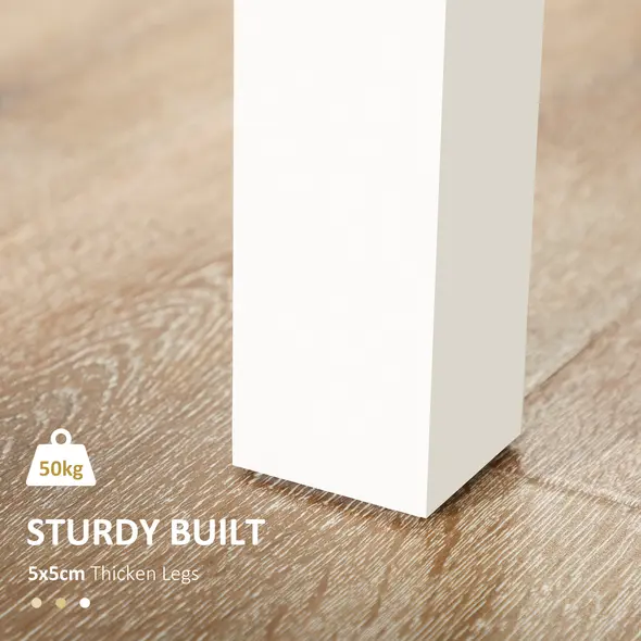 HOMCOM Dining Table for 4 to 6, Modern Kitchen Table with Wood Effect Tabletop, Thick Legs, 120L x 70W x 75Hcm, for Dining Room, Kitchen, Living Room, Oak - 5