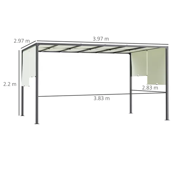 Outsunny 3 x 4m Outdoor Garden Pergola - Cream White - 2