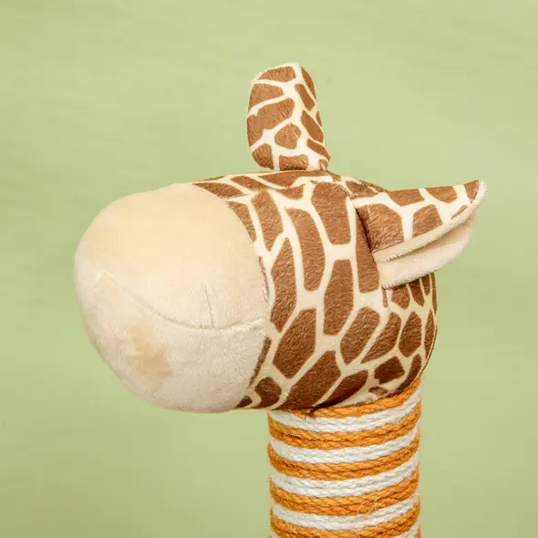 PawHut Giraffe-Designed Cat Tree, with Scratching Posts, Cat Tunnel, Toy Ball - Beige - 7