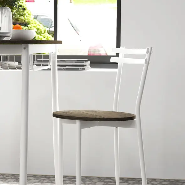 HOMCOM 3-Piece Dining Table and Chairs Set, Oval Kitchen Table with 2 Chairs, with Wire Storage Shelf and Steel Frame, Natural - 8