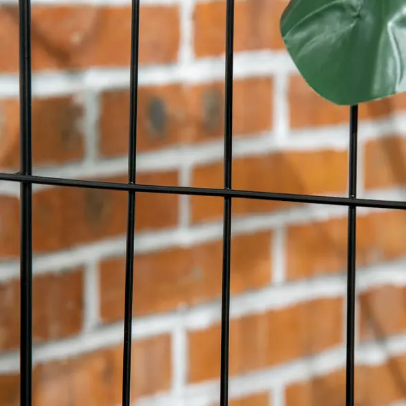 Outsunny Decorative Garden Fencing, 4PCs Outdoor Picket Fence Panels, 43in x 11.5ft Rustproof Metal Wire Landscape Flower Bed Border Edging Animal Barrier, Black - 8