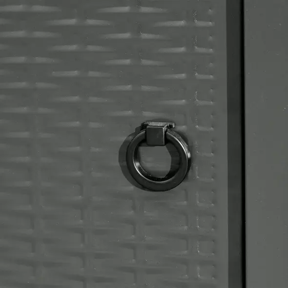 Outsunny Square Propane Gas Fire Pit Table, 40000 BTU Rattan Smokeless Firepit Patio Heater with Protective Cover, Glass beads and Lid, 71cm x 71cm x 63cm, Black - 8