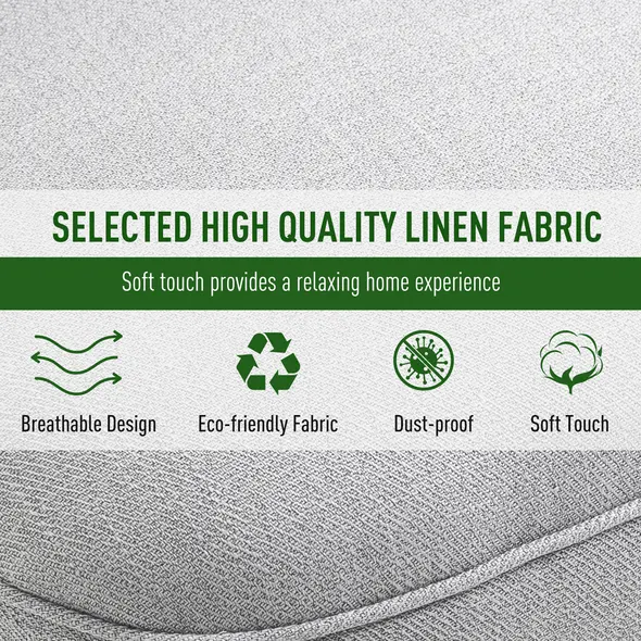 HOMCOM Fabric Single Sofa Dining Chair Tub Chair Upholstered W/ Pillow Solid Wood Leg Home Living Room Furniture Grey - 3