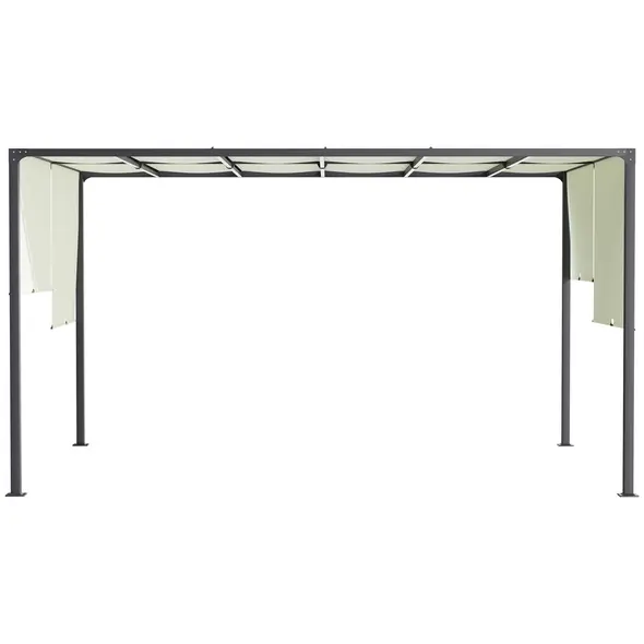 Outsunny 3 x 4m Outdoor Garden Pergola - Cream White - 6