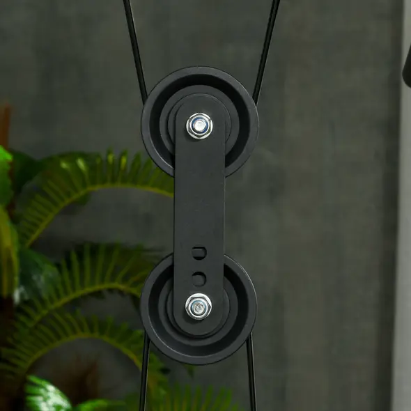 SPORTNOW Smith Machine & Cable Pulley System with Adjustable Weight Bench, Multifunction Home Gym Power Rack with Lat Pull Down System, Barbell Rack for Full Body Training, Black - 8