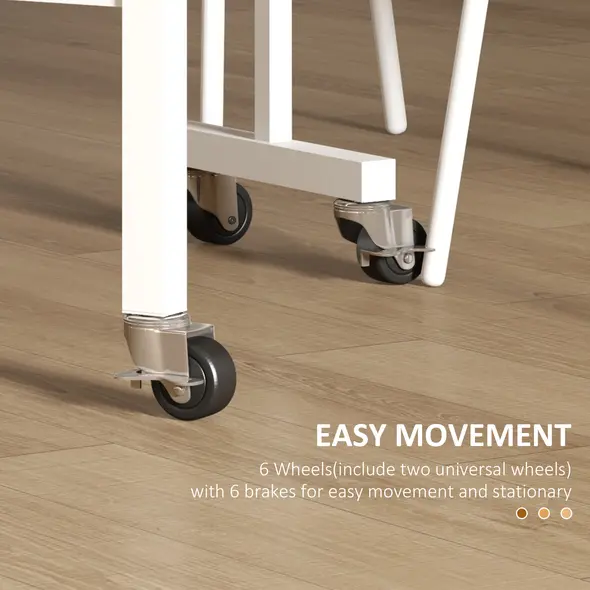 HOMCOM 4-6 Person Drop Leaf Dining Table - Oak - 5