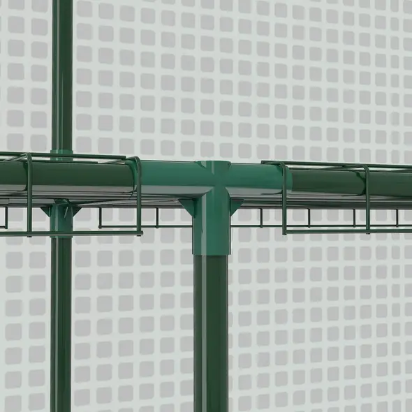 Outsunny Walk-in Greenhouse with 3 Tier 12 Shelves, Small Greenhouse with Reinforced PE Cover, Garden Plant Growhouse with Roll-up Door and Three Mesh Windows, 140 x 213 x 190 cm, Green - 8