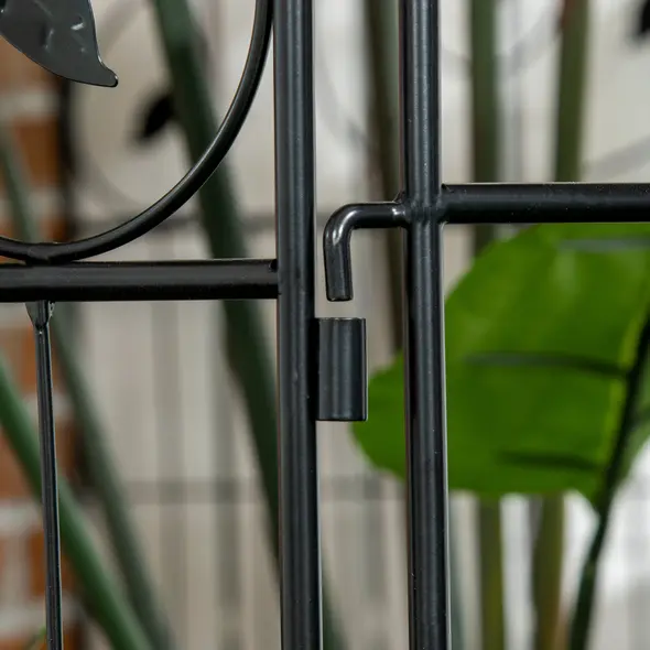 Outsunny Decorative Garden Fencing, 8PCs 43in x 23ft Outdoor Picket Fence Panels, Rustproof Metal Wire Landscape Flower Bed Border Edging Animal Barrier, Black - 7