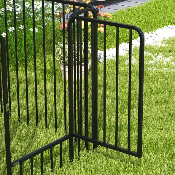 PawHut 80cm 8 Panels Heavy Duty Dog Pen, Pet Playpen for Indoors, Outdoors, Small, Medium Dogs - 8