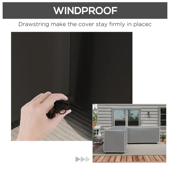 Outsunny 250 x 250cm L-Shaped Protective Furniture Cover - 5