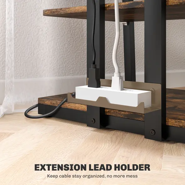 HOMCOM HiFi Stand, with Four Storage Shelves - Rustic Brown - 5