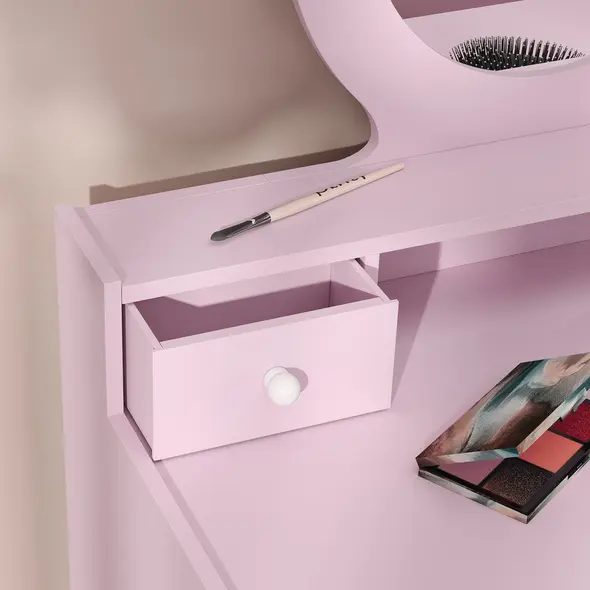 AIYAPLAY Kids Dressing Table Set Kids Make up Table with Stool and Mirror, Storage Drawers, Gift for Aged 3-8 - 8