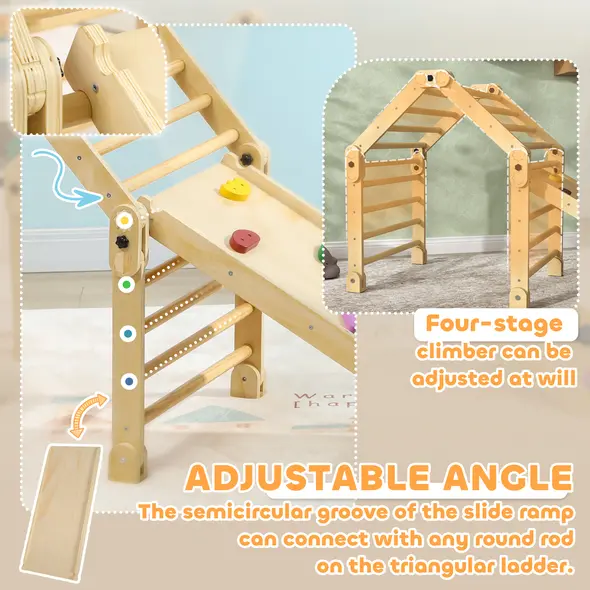 AIYAPLAY 3 in 1 Kids Climbing Set Indoor with Sliding Ramp, Foldable design, Gift for 2-6 Years Old - 5