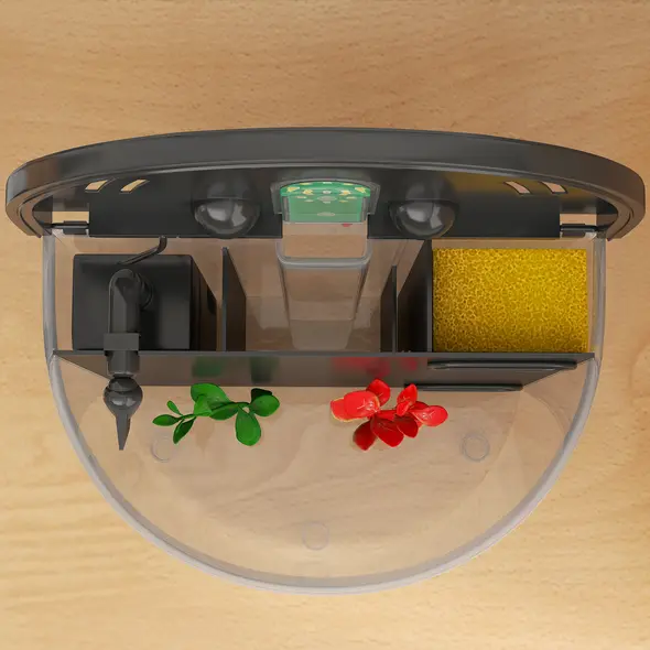 PawHut 3L Small Fish Tank with Filter System, LED Light, Small Fish Tank for Betta, Shrimp, Black - 8