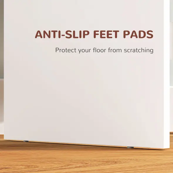 HOMCOM Storage Dressing Table, with LED Light Mirror - White - 6