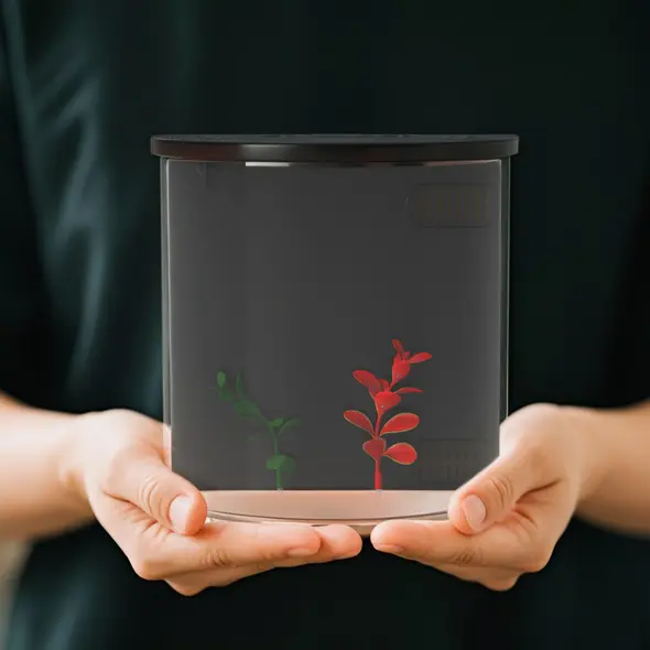 PawHut 3L Small Fish Tank with Filter System, LED Light, Small Fish Tank for Betta, Shrimp, Black - 7