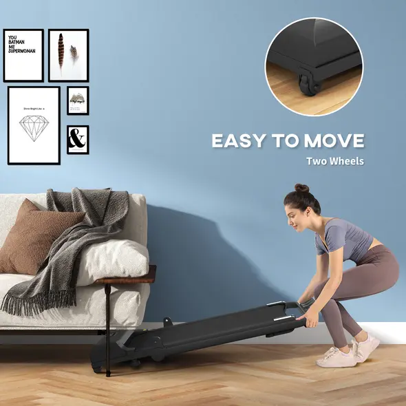 HOMCOM 2.5HP Walking Pad Treadmill, Folding Under Desk Treadmill, Walking Machine, 1-10km/h, with Remote Control - 7