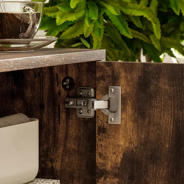 HOMCOM TV Stand up to 55 Inches, TV Unit with Open Shelves and Cable Holes - Brown - 8