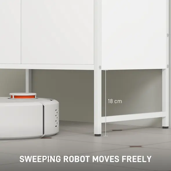 HOMCOM Bathroom Vanity Unit, Under Sink Storage Cabinet with Soft-Close Doors for Basin without or with Pedestal, White - 6