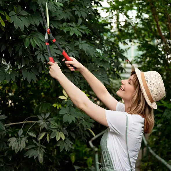 Outsunny Garden Shears, 63.5 cm Heavy Duty Hedge Shears with Razor-Sharp Blades, Comfort Grip and Tension Adjuster for Hedges, Shrubs and Bushes, Easy Cutting and Trimming - 1