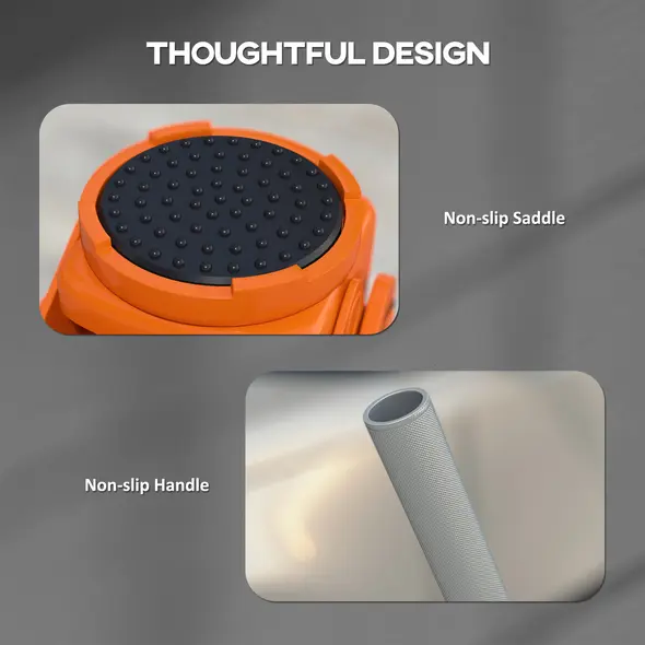 HOMCOM 3 Ton Hydraulic Low-Profile Floor Jack, with 7.5-50.5cm Lifting Range, Wheels, Orange - 8