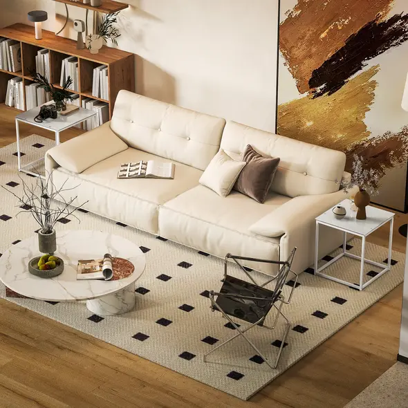 HOMCOM Nest of Tables, Set of 2 Coffee Table, Side Tables with Tempered Glass Desktop and Metal Frame for Living Room, Bedroom, Office, White - 6